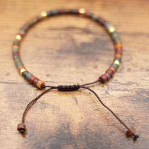 Natural stone beaded Bracelet for Women Meditation Jewelry Natural Stone Healing Handwoven Adjustable Natural Stone Bracelet