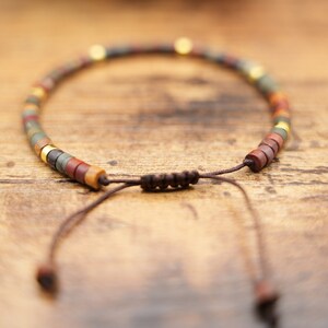 Natural stone beaded Bracelet for Women Meditation Jewelry Natural Stone Healing Handwoven Adjustable Natural Stone Bracelet