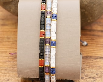 Gold Plated Beaded Bracelet: Handwoven Unisex Jewelry