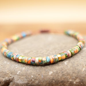 Natural stone beaded Bracelet for Women Meditation Jewelry Colorful Natural Stone Healing Handwoven Adjustable Natural Stone Bracelet