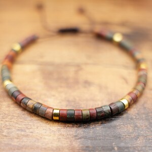 Natural stone beaded Bracelet for Women Meditation Jewelry Natural Stone Healing Handwoven Adjustable Natural Stone Bracelet