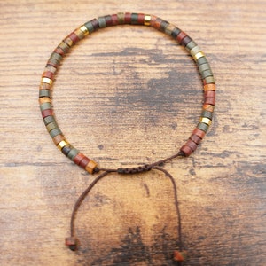 Natural stone beaded Bracelet for Women Meditation Jewelry Natural Stone Healing Handwoven Adjustable Natural Stone Bracelet