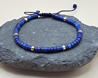 Handwoven Imperial Jasper Beaded Bracelet: Adjustable Gemstone Jewelry