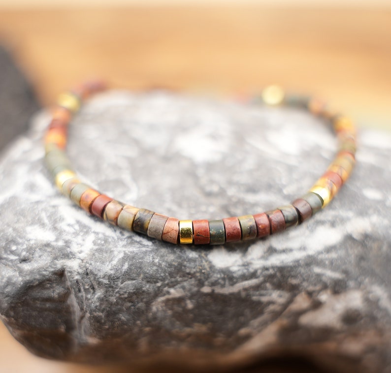 Natural stone beaded Bracelet for Women Meditation Jewelry Natural Stone Healing Handwoven Adjustable Natural Stone Bracelet