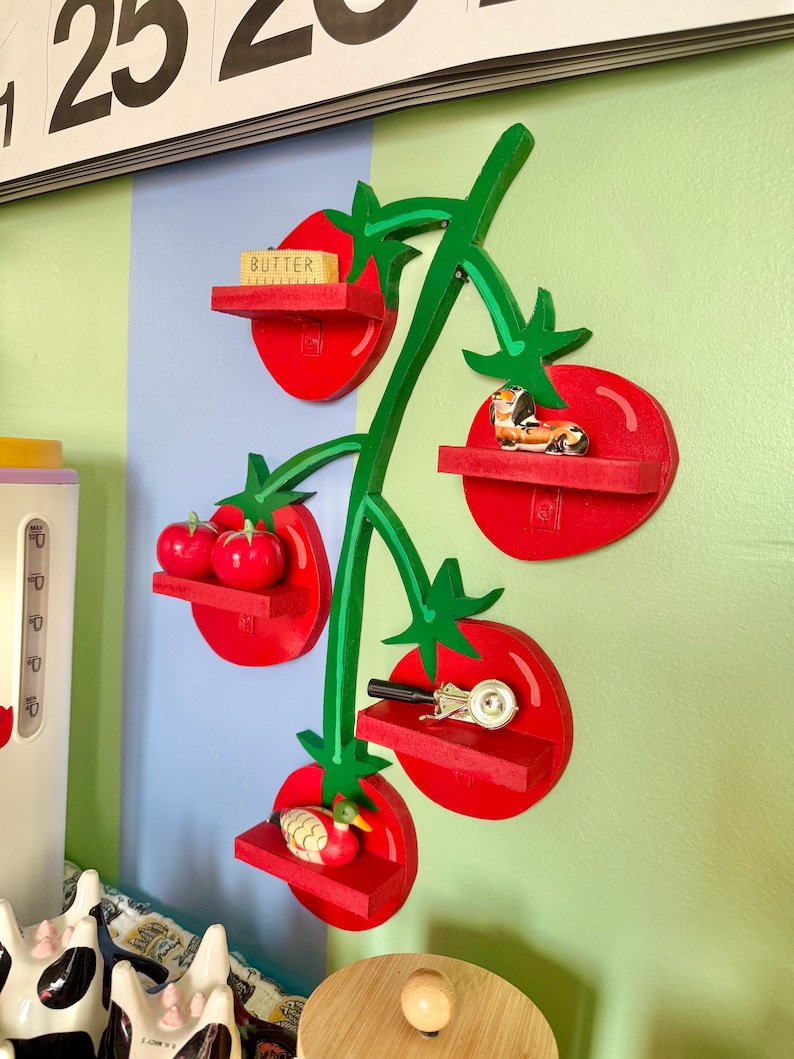 Tomato Wall Shelves Trinket Shelves Spice Rack
