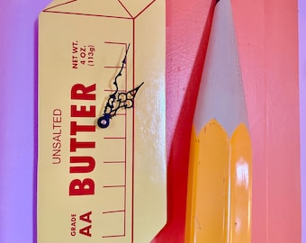 Unsalted Butter Wall Clock butter decor pat of butter food shaped decor unsalted butter