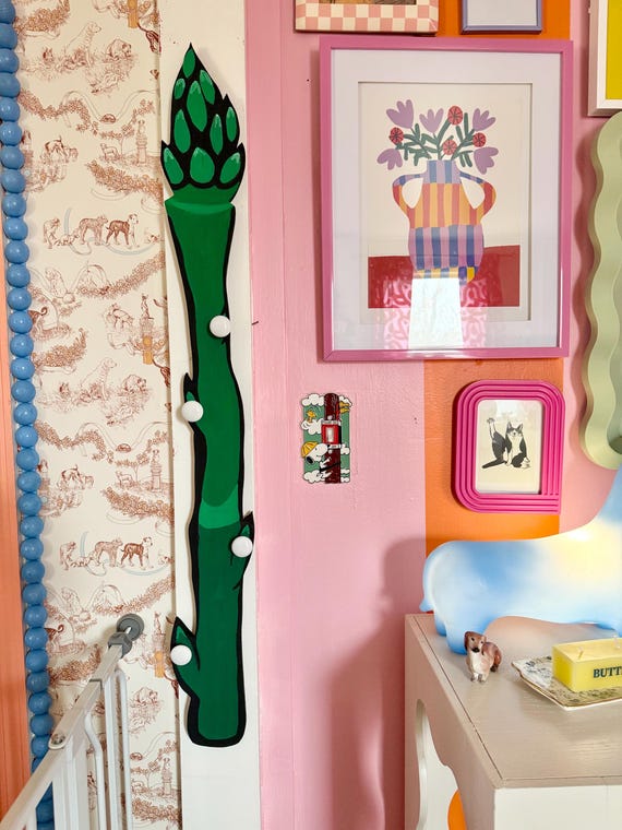 Giant Asparagus Coat Hooks Leash Holder