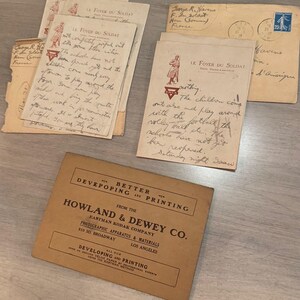 1919 Carta de la Primera Guerra Mundial Profesor George R Havens OSU YMCA Foyer du Soldat Ham Somme Francia Testigo ocular