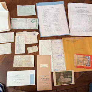 Lote de efímeras antiguas: documentos, cartas y recibos de Ohio de las décadas de 1930 a 1990