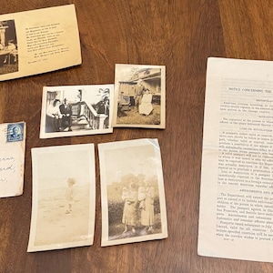 Lote de efímeras históricas de la década de 1920: Profesor de la Universidad Estatal de Ohio con su esposa en París, 1923. Cartas, fotos, pasaporte, documentos, historia de la OSU, I09.