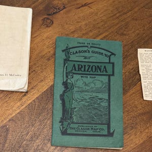 1911 Arizona Clason-kaartgids + profetieboekje + christelijke advertenties | Lot van pre-statehood ephemera