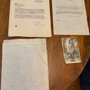 Lote de efímeras espirituales antiguas de las décadas de 1940 y 1950: Cartas del reverendo S.J. Hester, enseñanzas de fe de la UHSC, retrato de soldado de la Segunda Guerra Mundial H06