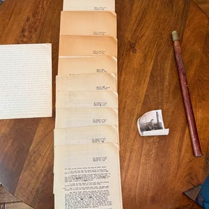 Lote de material efímero de la Iglesia Espiritual Universal de Agar con vara de letras y materiales de mediumnidad de la década de 1950, historia oculta religiosa negra H00