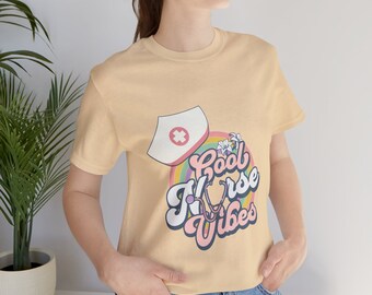 Cool Nurse Vibes Groovy Nurse Shirt, Geregistreerde Verpleegkundige, Nieuwe Toekomstige Verpleegster Cadeau Idee, Nursing School Grad, RN LPN, Nurse Life
