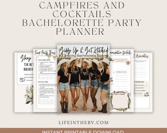 Campfires & Cocktails Bachelorette Party Planner (Digital Download)