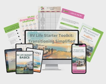 RV Life Starter Kit | Full Time RV Living Guide for Beginners | Budget Planner | Downsizing Challenge | RV Planning Tools