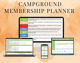 Ultimate RV Campground Membership Planner Spreadsheet | Booking Window Calculator | Stay Tracker | Google Sheets Digital Download