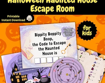 Printable Haunted House Escape Room: Halloween Puzzle Game (DIY Kit)