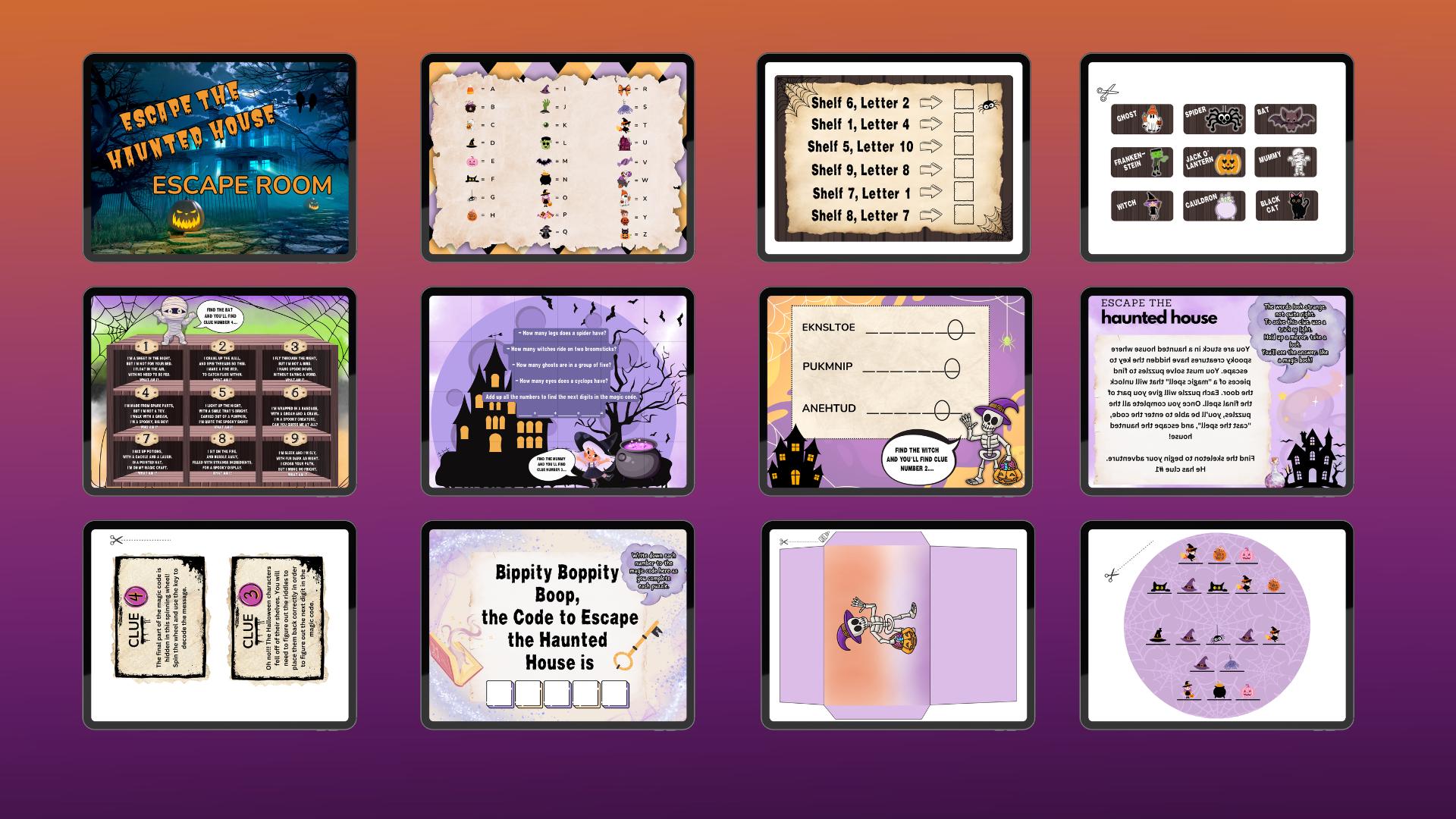 Printable Haunted House Escape Room: Halloween Puzzle Game (DIY Kit) - Etsy