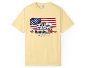 Super C RV America 250 T-Shirt | Patriotic Rv Shirt | USA Flag Camping Tee | 4th of July Camper Shirt | Full Time Rver Gift
