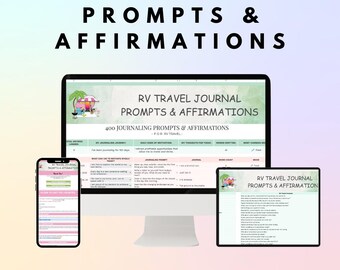RV Journaling Prompts & Affirmations: Google Spreadsheet (Instant Download)