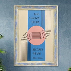 Stoic Motivation Vintage Framed Print - Inspirational Philosophy Quote, Retro Wall Art, Stoicism Philosophy Decor