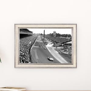 Indy 500 Race Start Framed Print | Vintage Racing Art | Iconic Motorsport Poster for Car Enthusiasts