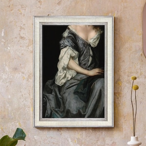 Victorian Woman Portrait Vintage Framed Print - Antique Oil Painting, Classic Wall Art, Elegant Lady, Old Master Style, Timeless Home Decor