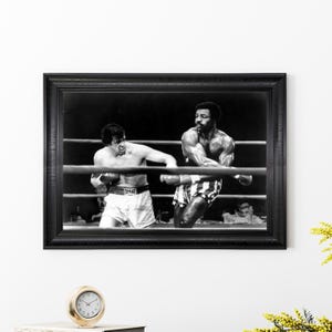 Rocky 1976 Sylvester Stallone Carl Weathers Vintage Framed Art | Rocky Balboa 1 Iconic Scene