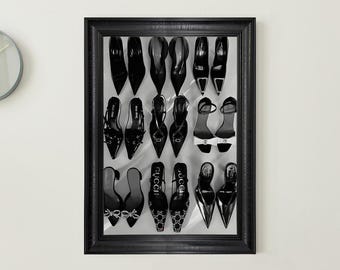 Hypebeast Printable Vintage Framed Wall Art - Black & White Luxury Fashion Photography Print for Y2K Room Decor