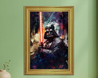 Darth Vader Abstract Painting Framed Print - Star Wars Wall Art - Dark Side Decor