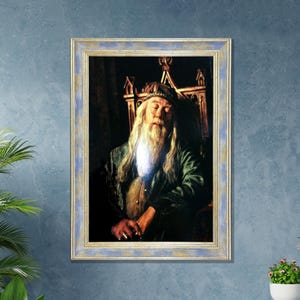 Magical Headmaster Sleeping Vintage Framed Print - Wizard Professor Oil Painting & Wizard School Poster Decor
