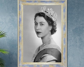 エリザベス女王銀婚式記念写真プリント、英国女王のヴィンテージ