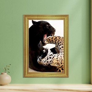 Cheetah and Jaguar Print, Black and White, Panther Wall Art, Vintage Photography, Fashion Print, 1950s, Wall Art