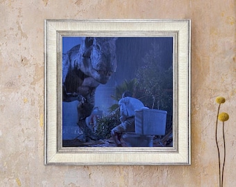 ジュラシック・パークの映画ポスター、面白いバスルームの壁アート