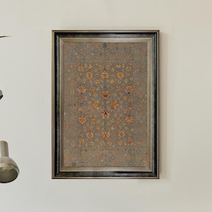 Antique Textile Wall Art - Vintage Tapestry Framed Print, Woven Fabric Art