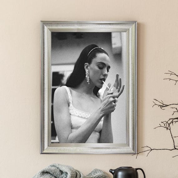does margaret qualley smoke cigarettes Margaret Qualley Smoke Vintage Framed Print, Retro Hollywood Wall Art,  Iconic Celebrity Décor, Timeless Black and White Artwork