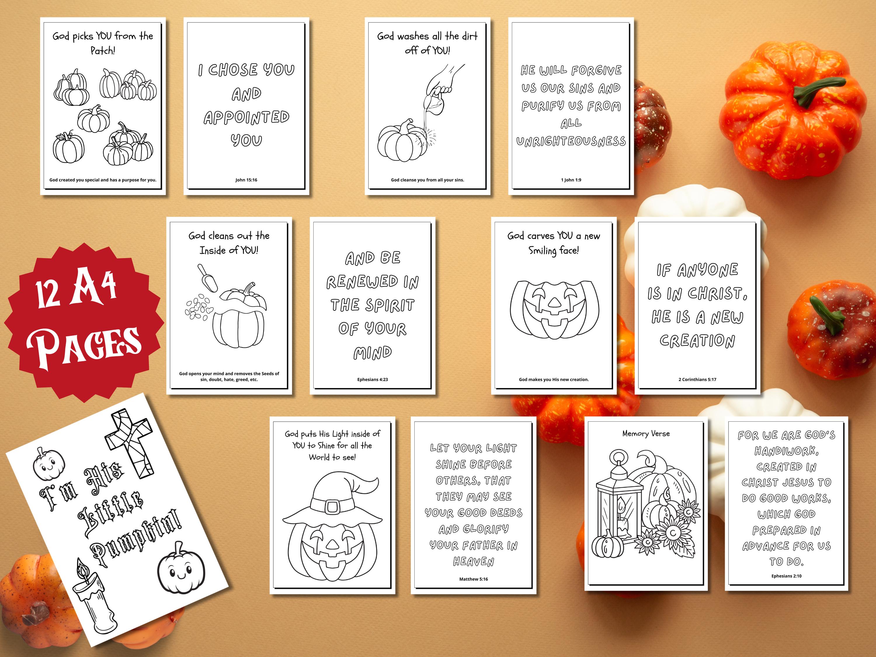 Pumpkin Gospel Coloring Page Printable for Sunday School, Pumpkin ...