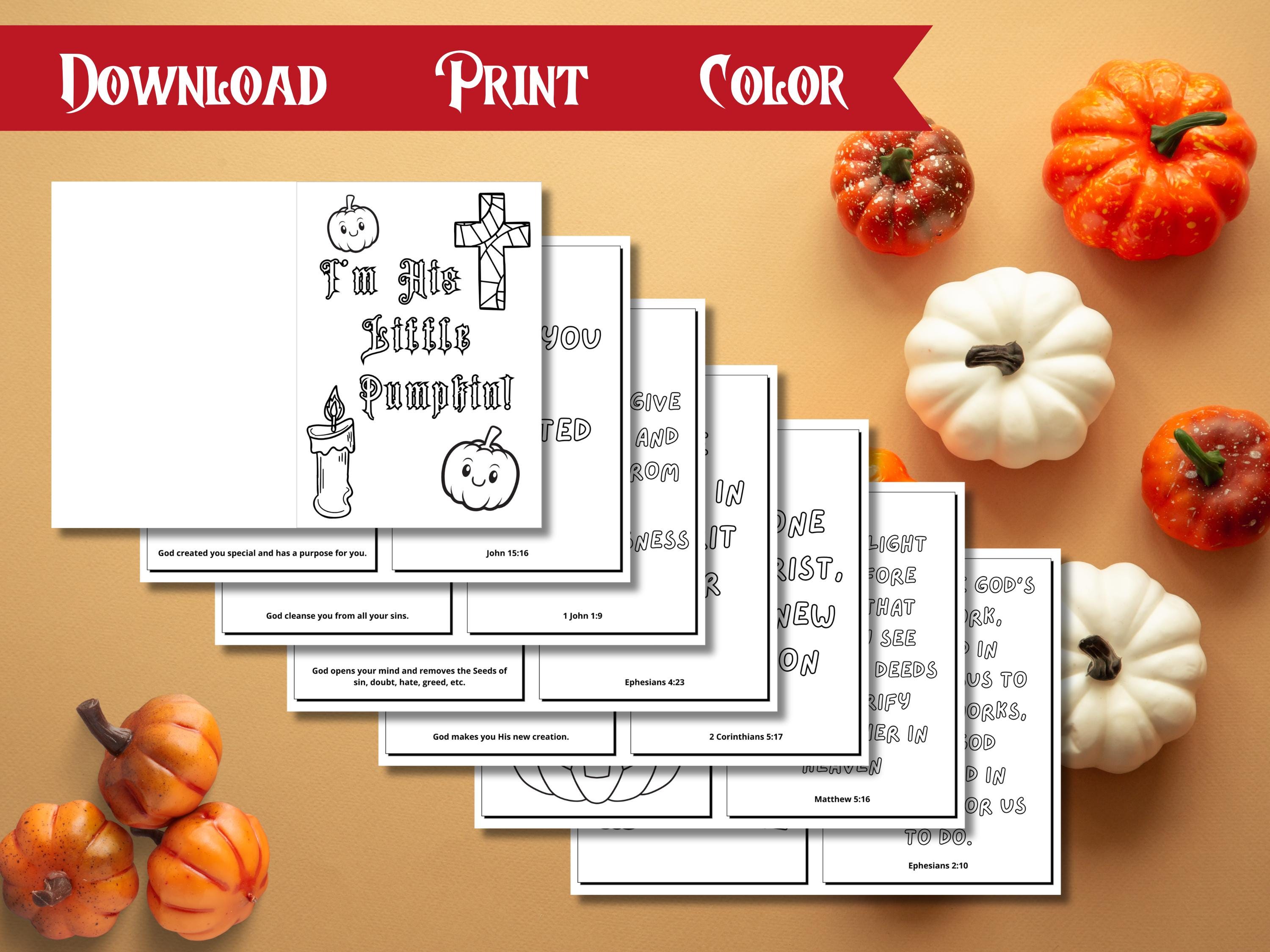 Pumpkin Gospel Coloring Page Printable for Sunday School, Pumpkin ...