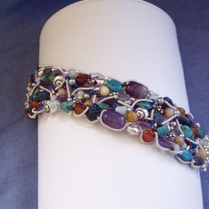 Australian Tropical Dreaming Gemstone Fine Silver Jewellery Cuff image 4