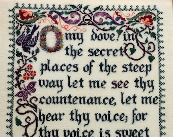 O My Dove, Cross-stitch Sampler Pattern