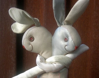 Abigail and Bronwyn Bunny PATTERN. Conjoined Bunny Doll (Sent as PDF file)