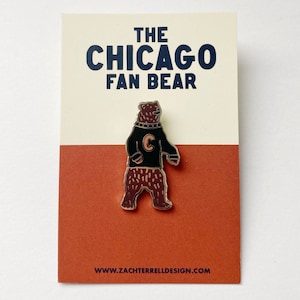 The Chicago Fan Bear Hard Enamel Pin
