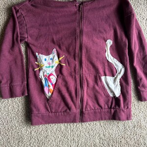 Sudadera con capucha y cremallera de patchwork para niños de Curious Kitty