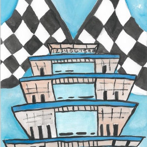 Hand Painted Indianapolis 500 Digital Print Download