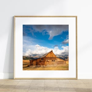Grand Teton Cabin Print, Mountain Range, Grand Teton National Park, Fine Art Wall Decor, Printable Digital Download
