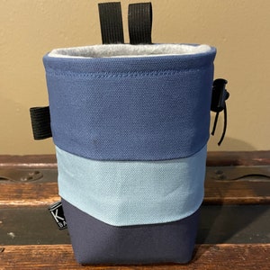 Chalk Bag in Blue Tones Patchwork for Rock Climbing