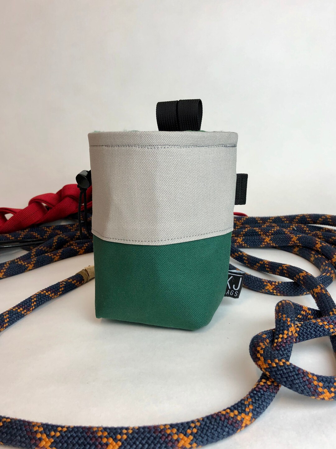 Grey and Green Canvas Chalkbag Etsy