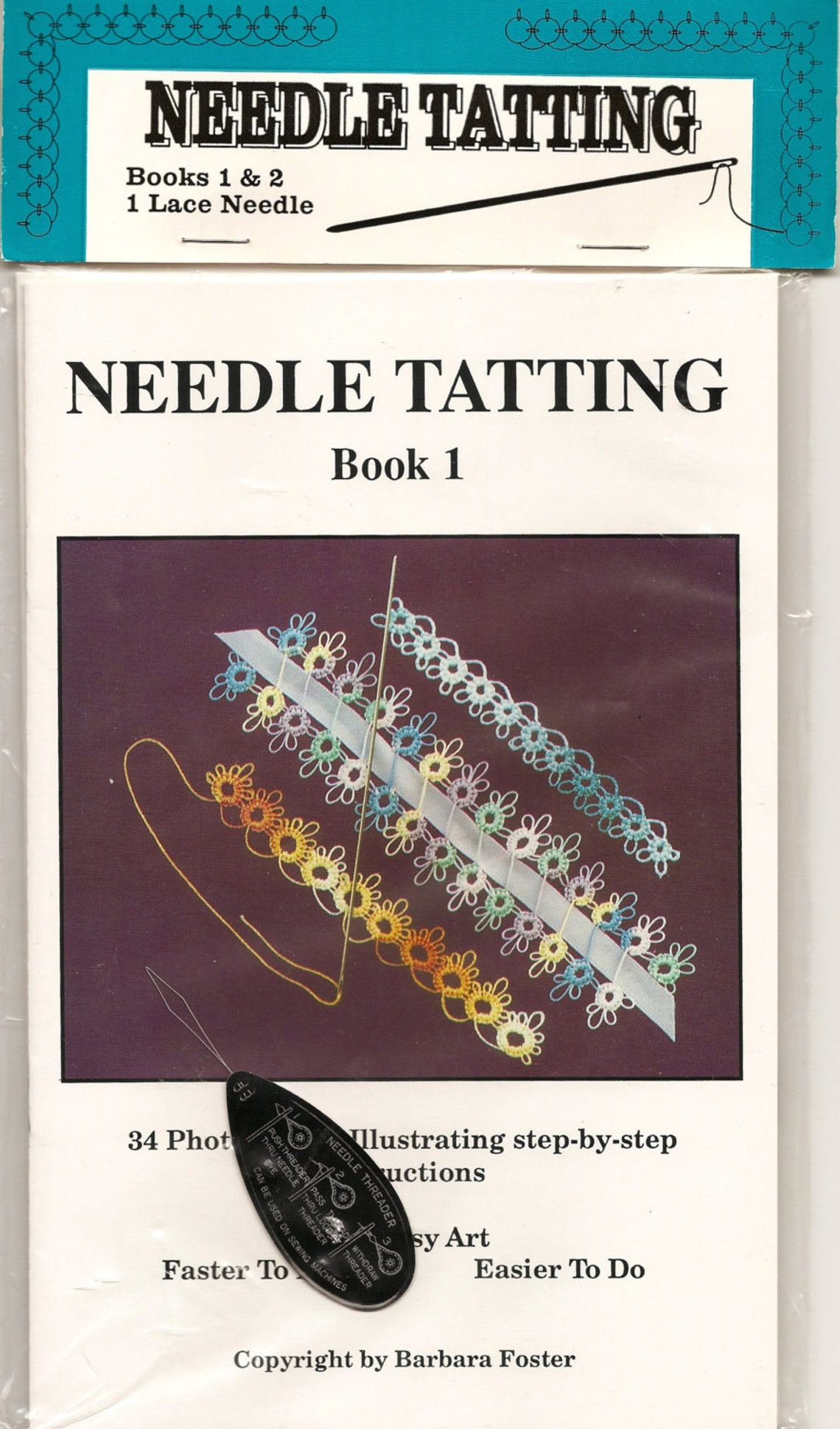 Needle Tatting Book 1 and 2 with Thread Needle by Barbara Etsy