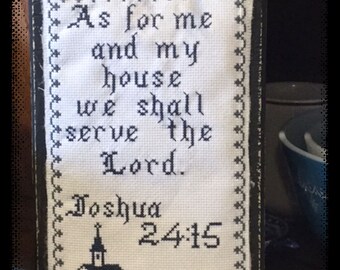 Joshua 24:15 Cross Stitch As for Me and My House PDF ePattern